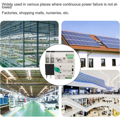 Commutateur de transfert automatique double alimentation 2P, temporisateur de commutation rapide en millisecondes, AC230V 50/60Hz PV vers secteur 100A (1/5)