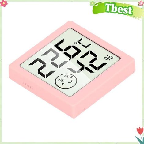 Tbest thermomètre d'intérieur Thermomètre d'ambiance et jauge d'humidité, Mini thermomètre et hygromètre bricolage test Rose (1/5)