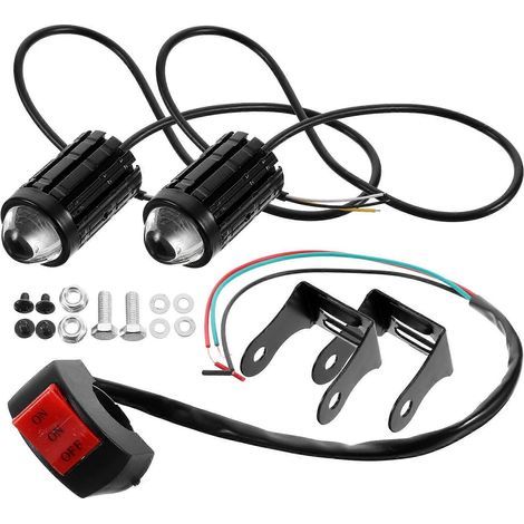 Motorradscheinwerfer (12–80 V) – 6,00 x 3,90 x 3,10 cm – Schwarz (1/4)