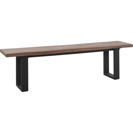 Selina-Banc 180 cm Nature MDF Noir Métal (1/3)
