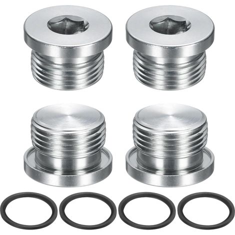 4Pcs Bouchon À Tête Hexagonale Interne M27x2, Bouchon Fileté En Acier Au Carbone Universel Avec Joint Torique Noir Pour Fermer Les Extrémités De Tuyaux Ou Remplacer Les Évacuations (1/5)