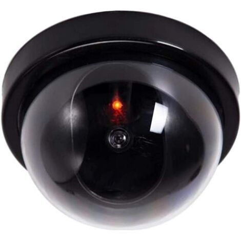 Dummy Camera with Lens, Dummy Surveillance Camera with Red LED Light, Realistic Imitation for Wall, Ceiling (1/5)