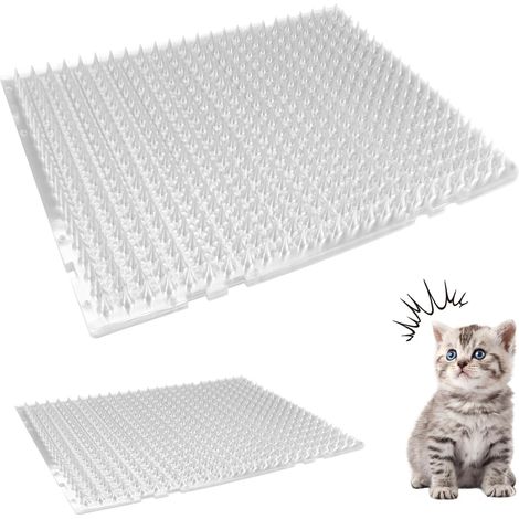 12 Pièces Tapis Anti Chat, 42 × 34 cm Tapis Répulsif pour Chats, Anti Chat Exterieur avec Pointes, Empêcher Les Animaux Domestiques de s'Approcher, Pic Anti Chat pour Intérieurs et Extérieurs (1/5)