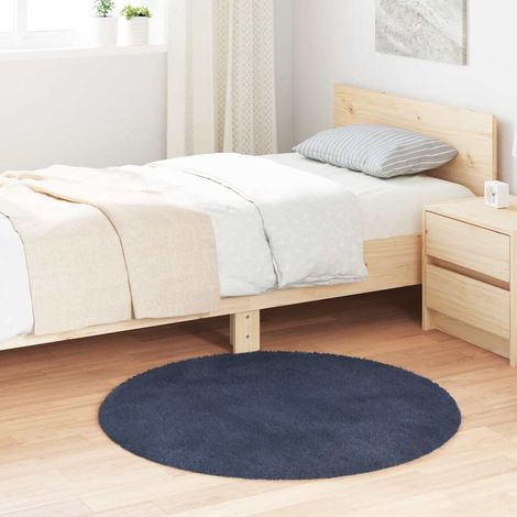 Teppich Shaggy Hochflor NAVARRA Marineblau 100x100 cm Polyester