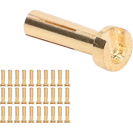 Lot de 30 connecteurs banane en laiton haute précision pour câbles de batterie RC standard de 4 mm (1/5)