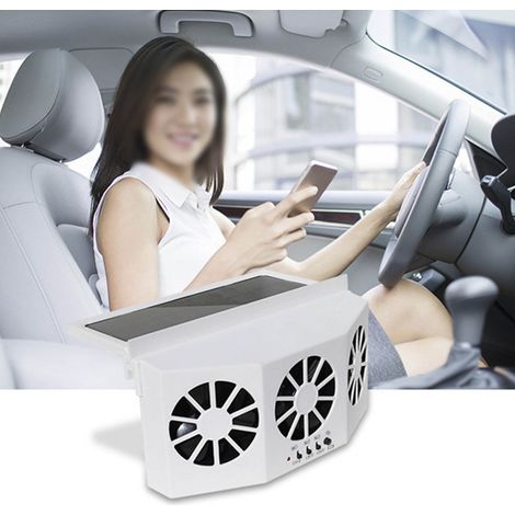 1 Ventilateur solaire, 3 têtes grand angle, ABS, désodorisant, pour voiture (1/5)