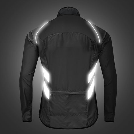 Veste de cyclisme coupe-vent réfléchissante à manches longues pour hommes, maillot de vélo pour l'équitation, la course à pied et le Jogging (1/5)
