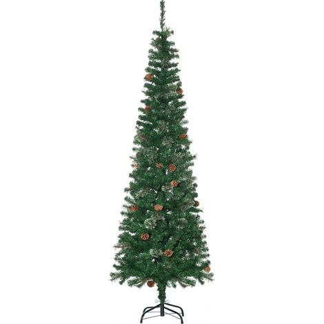 Albero di Natale H195 cm 556 Rami con Pigne Decorative Verde (1/5)