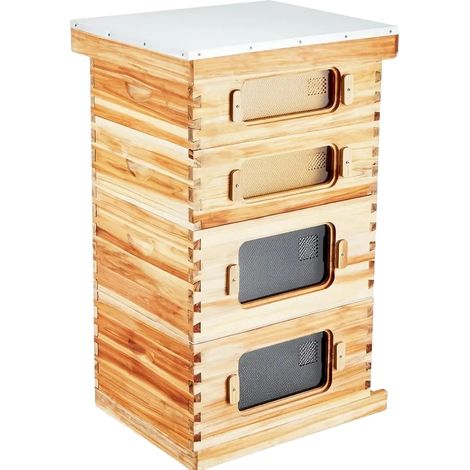 Colmena, 40 cuadros, construcción de madera de abeto, verde militar (1/2)