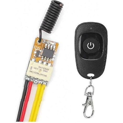 Druckknopf-Mini-Relaiskontakt-RF-Funkschalter DC3,7V-12V--