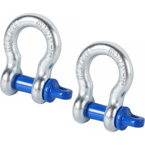 2 Pièces Manille de Levage 2t Manille en Acier Galvanisé pour le Camping, L'escalade, le Transport et le Levage de Charges (WLL : 2,0 t) (1/5)