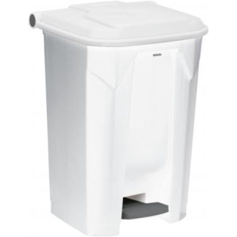 Poubelle à pédale Utilo - 80l - blanc / blanc (1/3)