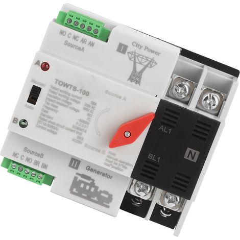 Automatischer Dual-Power-Umschalter 2P 8KV 2 Modi Stromumschalter für Haus, Fabrik, Büro, AC 220V 100A (1/5)