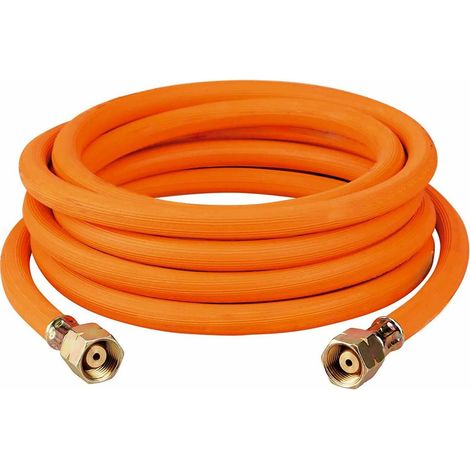 Tuyau gaz propane-butane 5m – 2 raccords G3/8"L – Flexible et résistant aux hautes pressions – Conforme ISO 3821 / EN 559