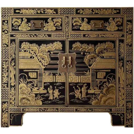 Recibidor de madera negro 84x40x85