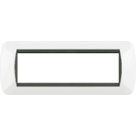 Placche compatibili Living Interational Light 3 4 7 posti bianche  7 Posti