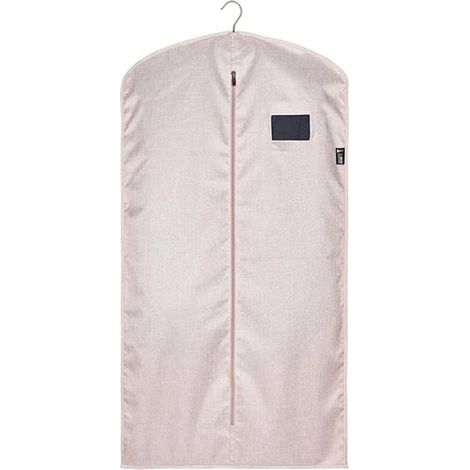 Housse de costume respirante en coton et lin, avec sac de suspension, convenant aux manteaux, vestes et chemises, beige.