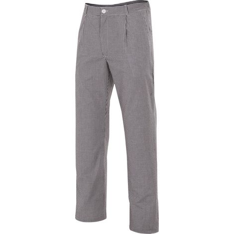 Pantalón De Cocina Cuadros Negro 40