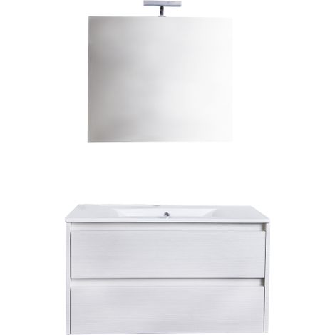 Mobile bagno sospeso federica completo 90x42x50h bianco portuna - Salone (1/2)