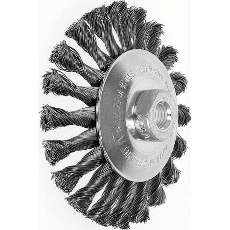 Lessmann Kegelbürste gekröpft Stahldraht 0,50 mm, Bürsten-⌀xGewinde: 125XM14 mm (1/2)