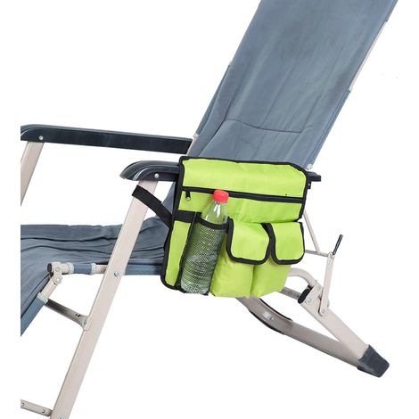 Hängende Tasche für Campingstuhl, 600D Oxford-Gewebe, fluoreszierendes Grün, 33 x 31,8 cm, Armlehnentasche, multifunktionaler Organizer (1/5)