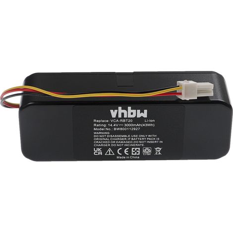 vhbw 1x batteria (3000mAh, 14,4V, Li-Ion) compatibile con Samsung Navibot serie VR e Samsung Navibot Airfresh serie SR aspirapolvere