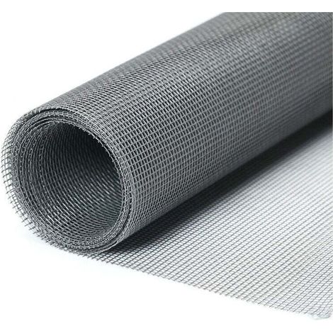 Moustiquaire Fenêtre 1.3 x 1.5m Anti-Insectes Découpable Aux Dimensions Pour Porte Fenêtre Baie Vitrée Gris