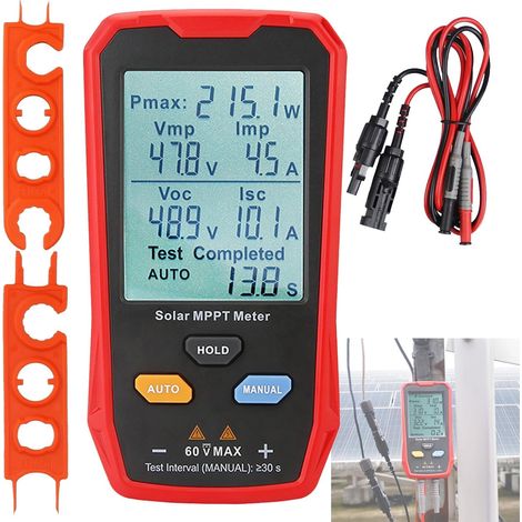 Testeur De Panneaux Solaires, UT673PV 800 W Multimètre Photovoltaïque MPPT Avec Grand écran Lcd Ultra Clair Smart MPPT Dépannage Tension Circuit Ouvert Test De Données Pour Modules Photovoltaïques (1/5)