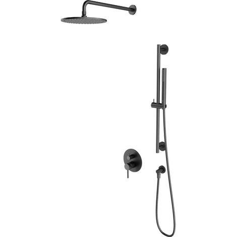 OMNIRES Y - Duschset mit Unterputzarmatur, mit Einbaukörper, Durchmesser 25 cm, Graphit gebürstet SYSY47GR (1/3)