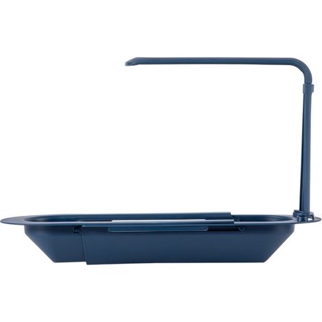 Support de Lavabo Télescopique Rack de Rangement Extensible Panier Égouttoir Porte-Éponge et Savon Plateau Étagère pour Évier (1/5)