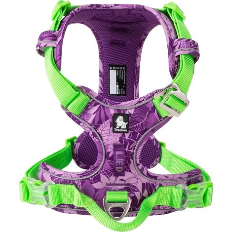 Harnais pour Chien, Ajustement Réglable, Sécurité Réfléchissante, VIOLET, M (1/2)