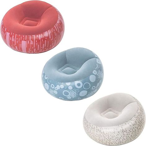 Poltrona gonfiabile pouf rosso bianco azzurro sofa relax per giardino piscina campeggio comoda resistente uso interno ed esterno - colorigenerali: ROSSO (1/5)
