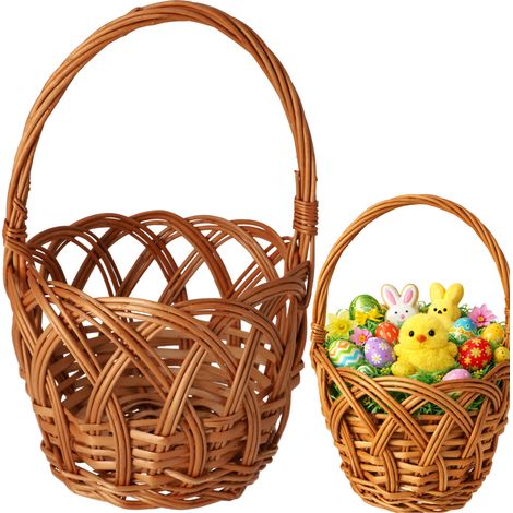 Runder durchbrochener Korb für Ostern, dekorativ