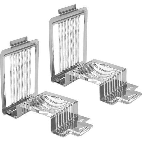 Coupe-œufs - 2 pièces - Coupe-œufs - Coupe-œufs - Coupe-champignons - Acier inoxydable - Argent - Multifonctionnel - Lavable au lave-vaisselle (1/5)