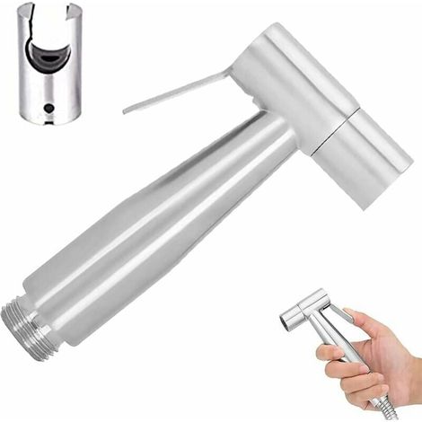 Hand Shower - Stainless Steel Bidet Sprayer - For Toilet Sink Bathroom Cleaning - 123 mm x 56 mm - 20 mm Thread - 0.05–1.0 MPa - 1 Piece (1/5)