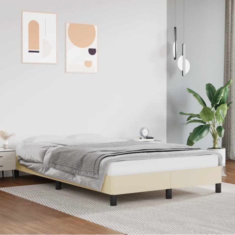 Cadre de lit sans matelas-Structure de lit crème 120x190 cm similicuir 341243 (1/5)