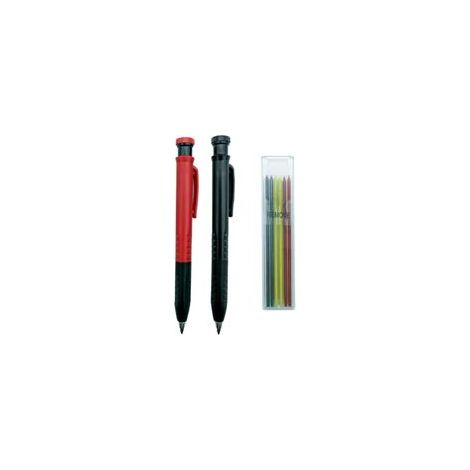 Crayons de Menuisier mécaniques, Crayons à Bois Solides à Trous Profonds, Crayon de Construction avec Taille-Crayon intégré /432(Red Pencil)