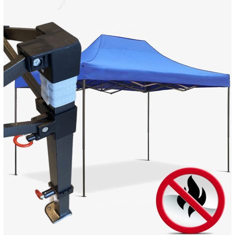 Gazebo 3x4,5m blu certificato IGNIFUGO SENZA laterali pieghevole portatile estendibile richiudibile estensibile acciaio per fiere eventi stand chiosco tenda tendone mercato mercatino (1/5)