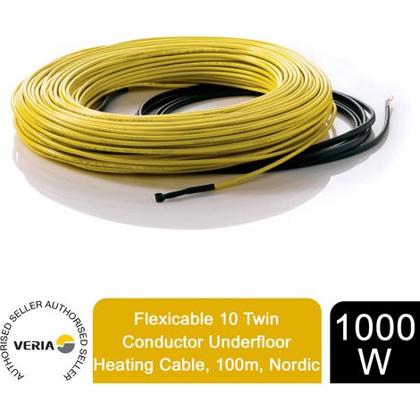 Veria Flexicable 10 Twin Conductor Underfloor Heating Cable, 1000W, 100m, Nordic (1/3)