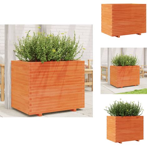 Jardinière cire marron 90x60x72 cm bois de pin massif - Jardiniered'extérieure - Jardinière En Bois - Pot De Fleurs Extérieur - Décoration Extérieure - Balcon (1/5)