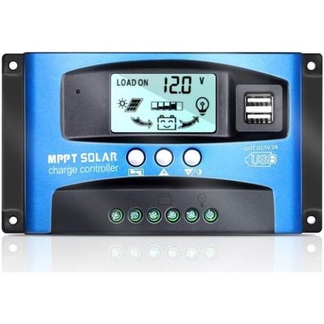 30-A-MPPT-Solarladeregler – 12 V/24 V mit LCD-Display – Zwei USB-Anschlüsse – Überspannungs- und Überlastschutz (1/5)