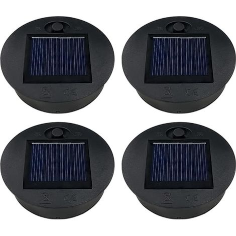 Juego de 4 paneles solares de repuesto, perfectos para faroles de exterior y accesorios de jardín (diámetro superior 7 cm, diámetro interior 6,2 cm). (1/5)