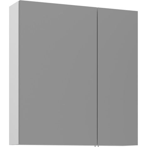 Badezimmerschrank mit Spiegel "Bari 60" – 60 x 16 x 66 cm – Mattweiß (1/3)