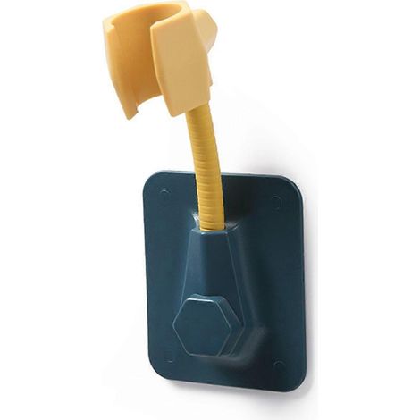 Support de douchette à main, fixation sans perçage pour salle de bain, bleu et jaune. (1/5)