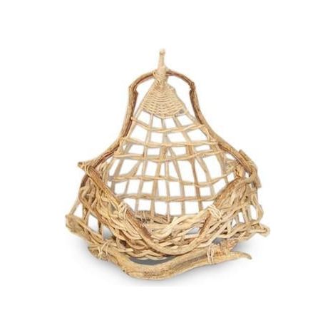 Tasca rustica in midollino chiaro, 28x24x15 cm (kit da 10)