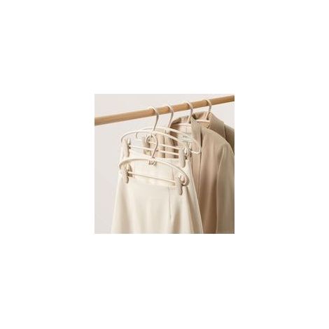 Cintre Pantalon avec 2 Pinces Antiglisses Lot de 5 Cintres Plastique Peu Encombrants, Porte Pantalon Coulissant, Cintres Pinces pour Jupes et Sous vêtements (1/5)
