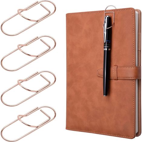 Porte-stylo - Porte-stylo - Boucle pour stylo - Clip pour stylo - Clip pour stylo - Porte-stylo - Lot de 12 - Or rose - Convient aux carnets, agendas et calendriers (1/4)