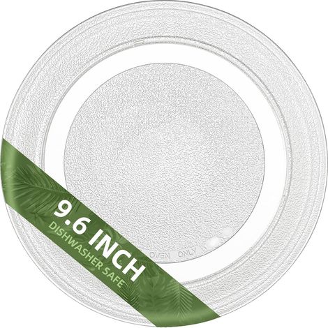 Plateau en verre pour micro-ondes de 24,5 cm à fond plat - Plateau de rechange pour plateau tournant pour micro-ondes (1/5)