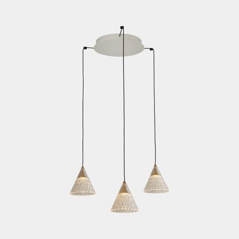 Colgante Veneto Surfaced 3 Bodies LightForLife LED 23 Blanco cálido - 2700K Light For Life Blanco 1134lm