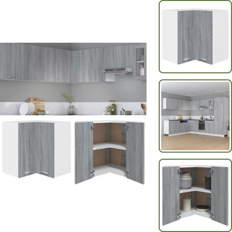 Armadio da cucina - vidaXL Mobile Pensile Angolo “Lyon” Grigio Sonoma 57x57x60 - Armadio mobile